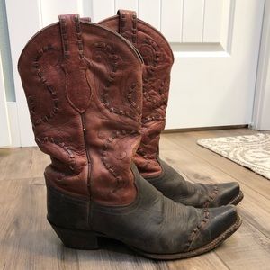 Womens 7.5 TONY LAMA western cowboy/cowgirl red and brown boots